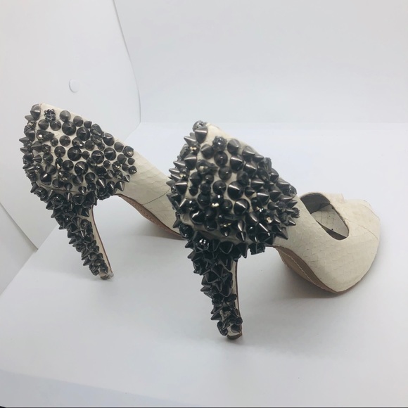 Sam Edelman Lorissa Snakeskin Peep Toe Heels - Picture 8 of 16